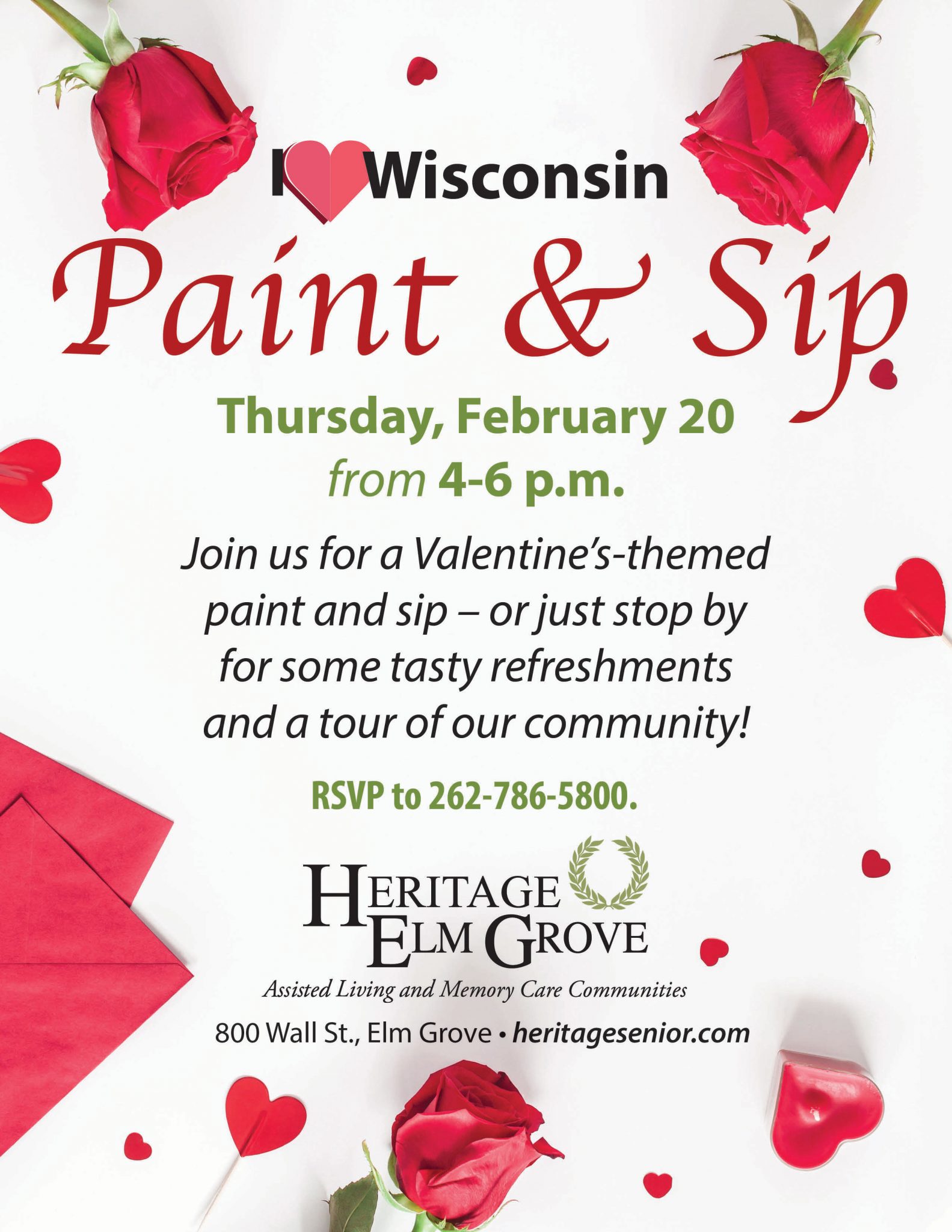 Valentine's Paint and Sip Heritage Elm Grove