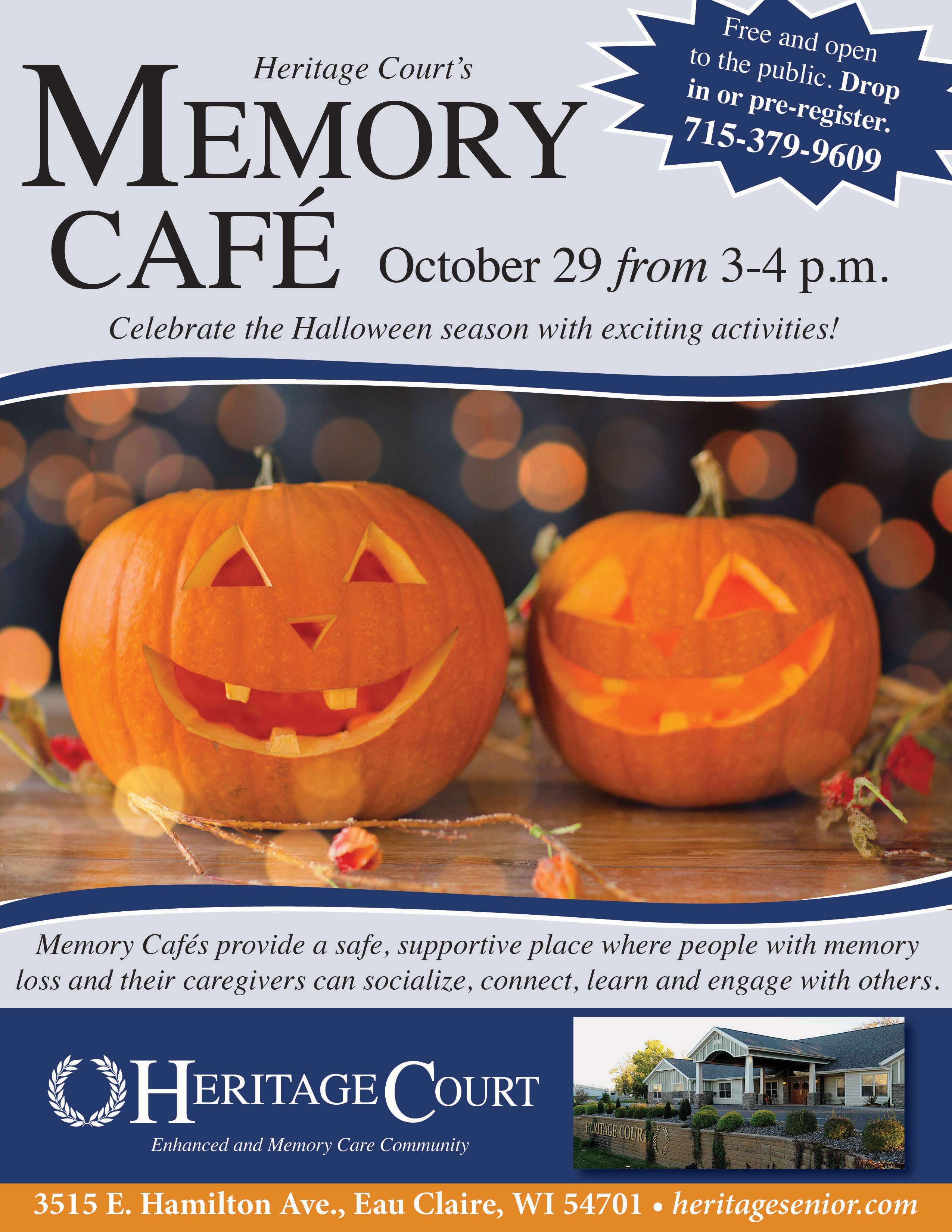 Halloween Memory Cafe Heritage Court Eau Claire