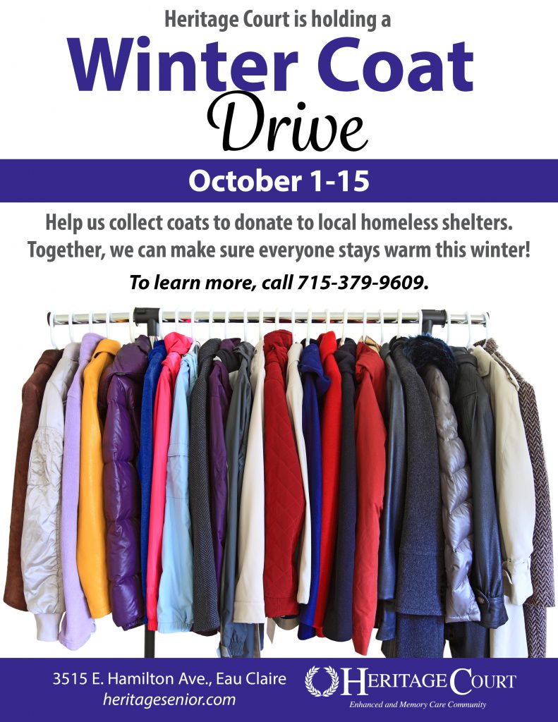 Winter Coat Drive Heritage Court Eau Claire