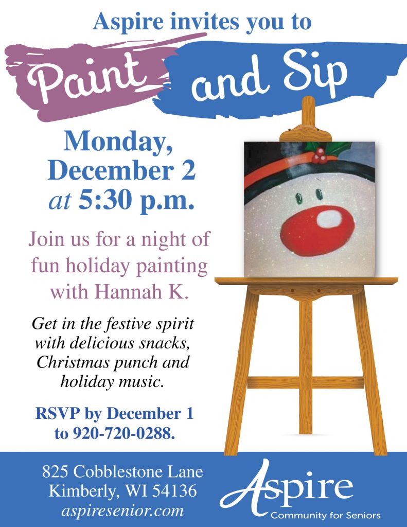 Holiday Paint and Sip Aspire Senior Living
