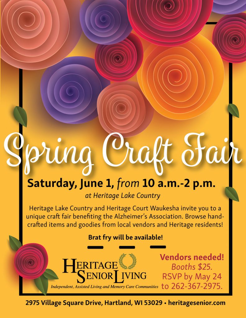 Spring Craft Fair Heritage Lake Country