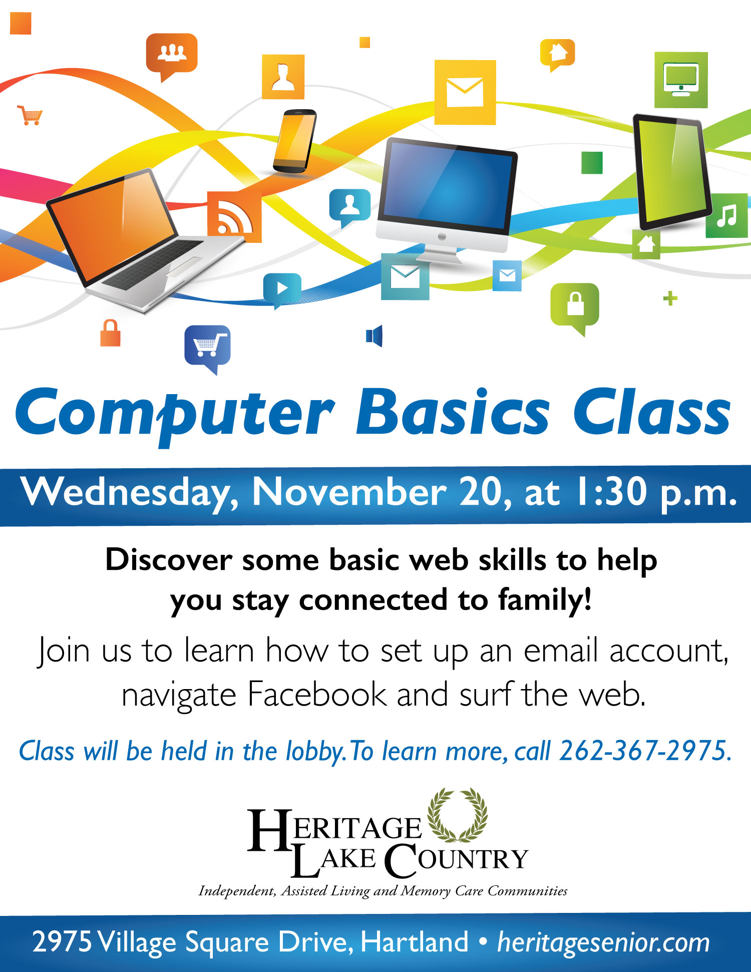 Computer basics class heritage lake country