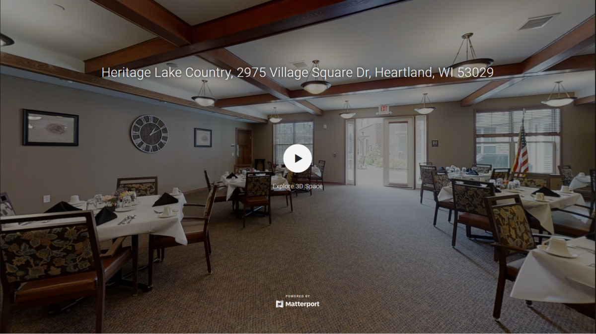 A 3D virtual tour of our Heritage Lake Country's senior living community.