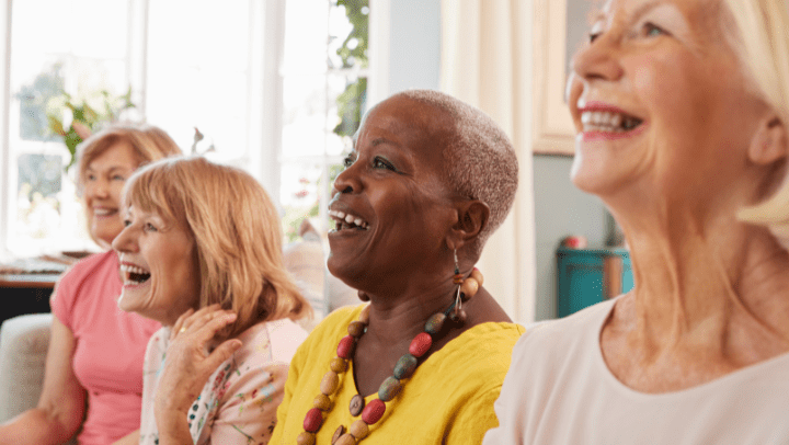 senior community with a group of women