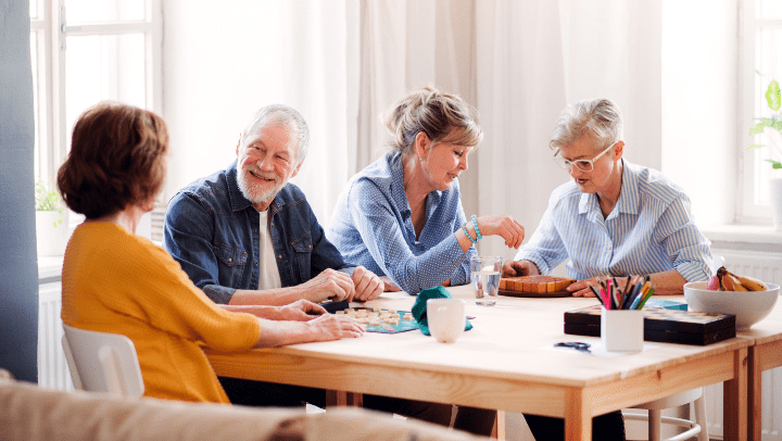 a group of seniors having a conversation 