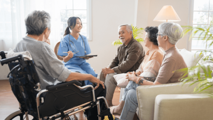 group of support for seniors