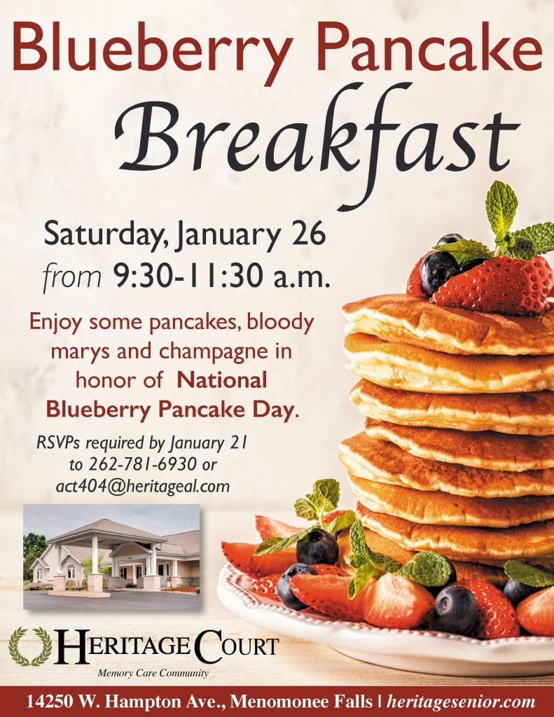 Blueberry Pancake Breakfast Heritage Menomonee Falls
