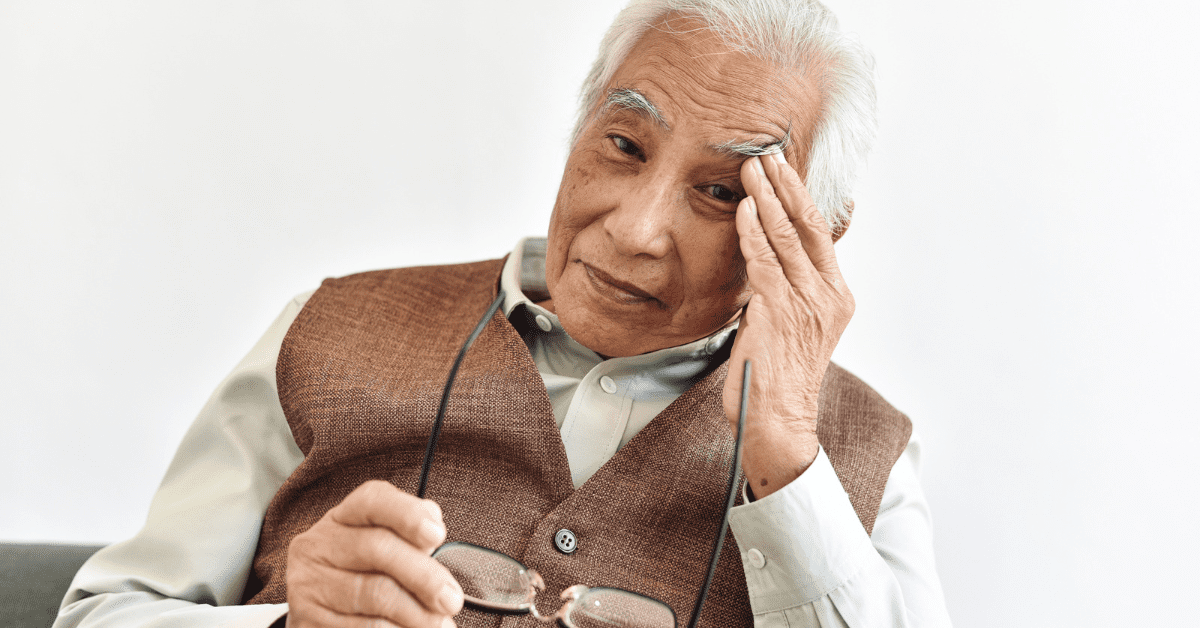 senior with dementia and vision loss