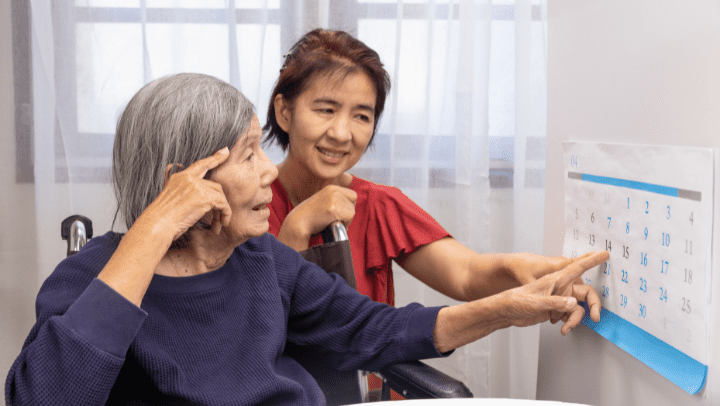 a nurse taking care of a senior lady