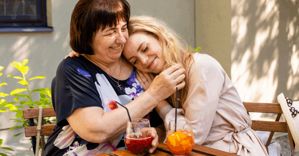 daughter with her senior mother