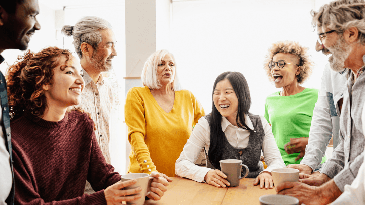 a generational group in conversation