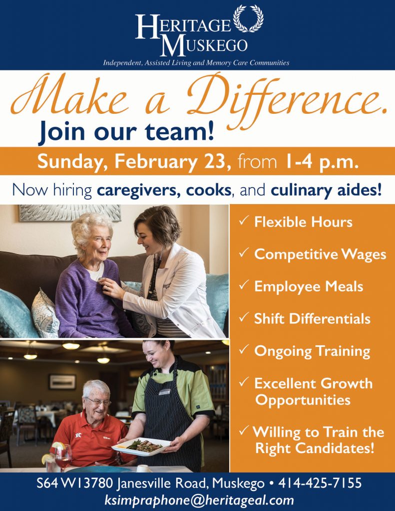 Heritage Senior Living in Muskego Career Fair
