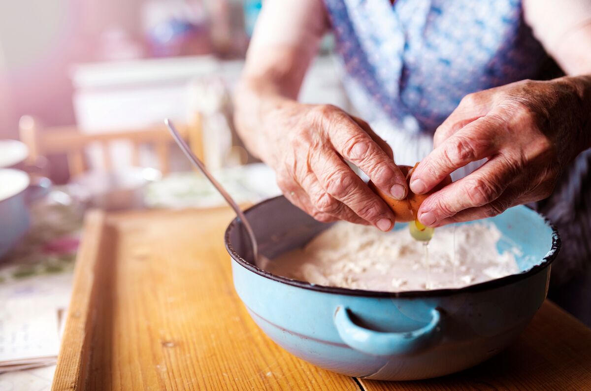 senior woman baking