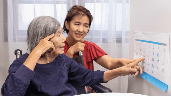 a caregiver with a senior lady