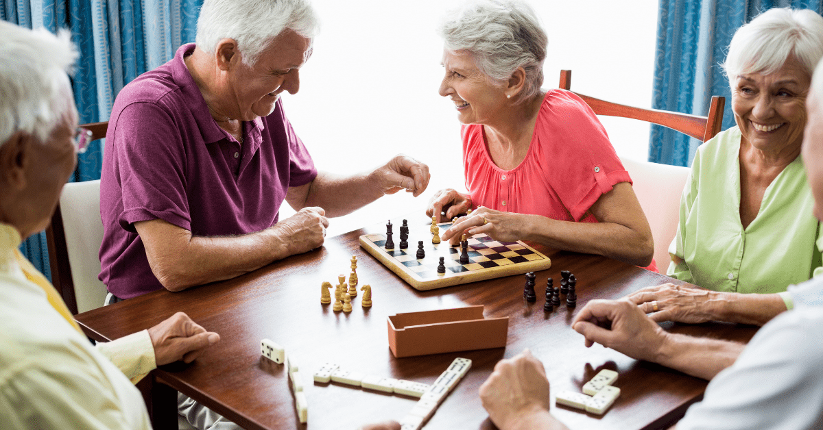 seniors playing chess
