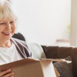 senior reading in memory care