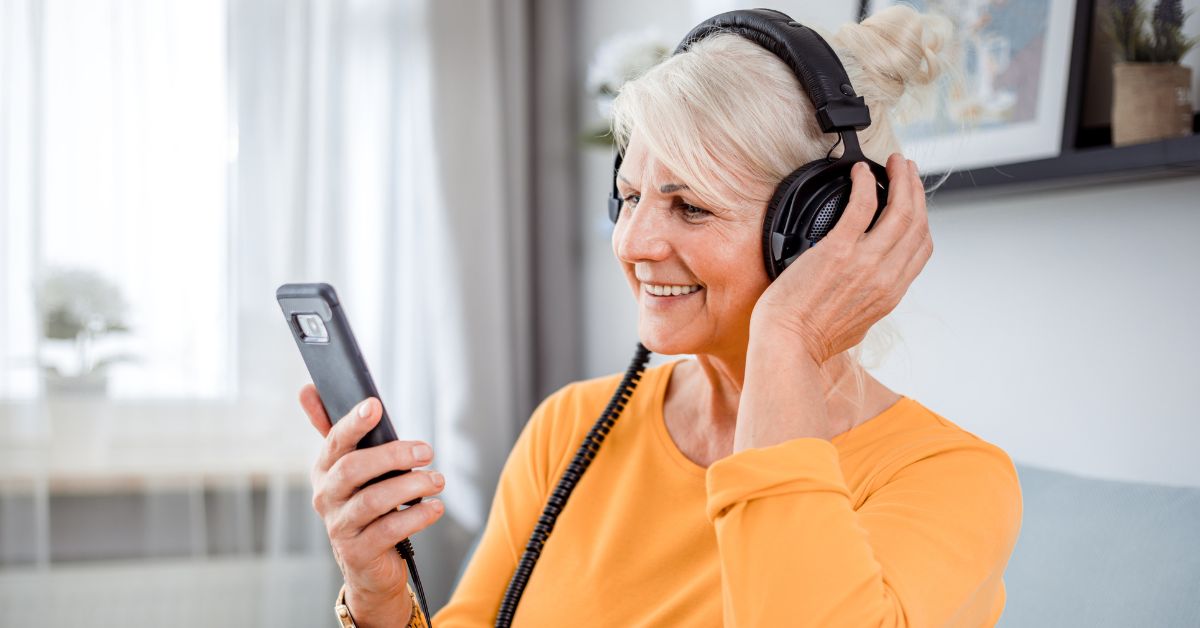 senior listing music in memory care