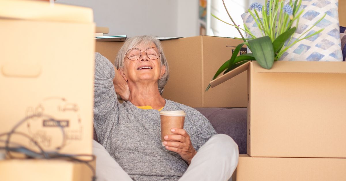 seniors talking in senior living housing