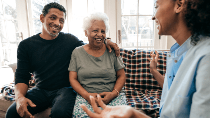 seniors with caregiver