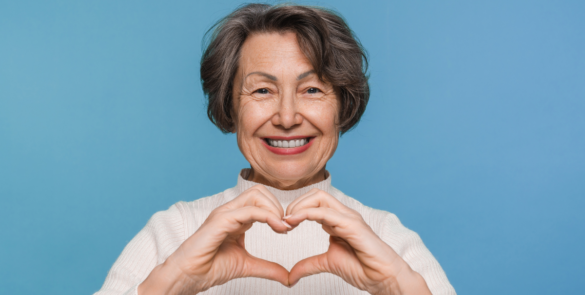 a woman heart in an assisted living
