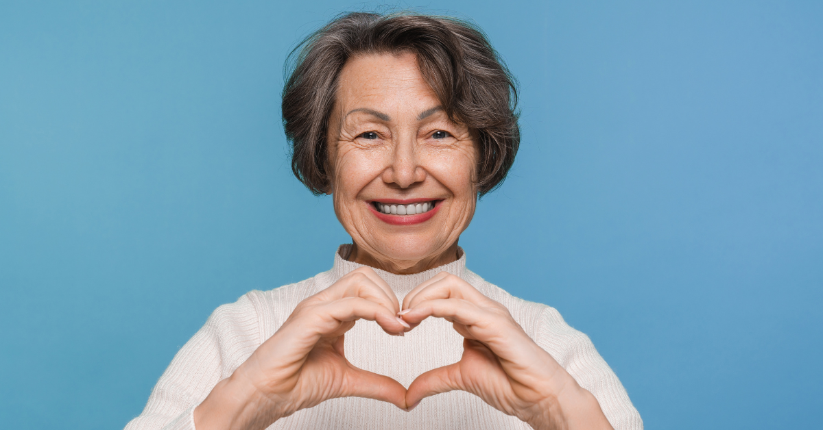a woman heart in an assisted living