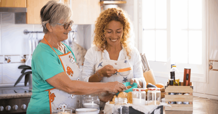 seniors baking pie