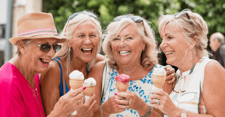 seniors eating ice cream