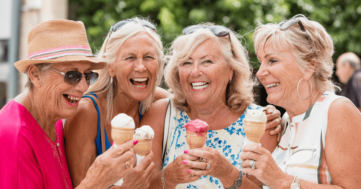 seniors eating ice cream