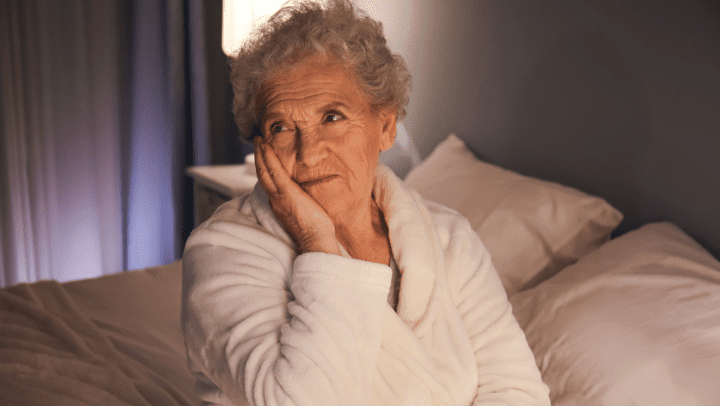 old lady worried cause she can not sleep well
