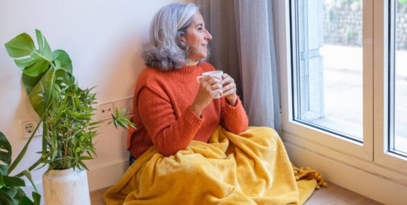 senior woman in assisted living community