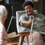 a senior lady Finding Peace at Memory Car