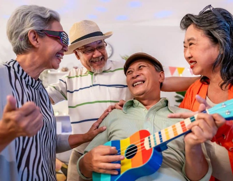 seniors singing in senior care